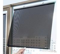 GOFOHIMI Suction Cup Roller Blinds,Sun Protection Blackout Roller Blind,Privacy Screen Window Blind,Adjustable Blackout Curtains,Shade Net Retractable,for Kitchen Office Car Room (W50xL125cm/20x49in)