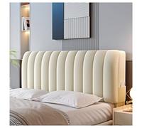 GOFOHIMI Velvet Bed Headboard Slipcover for Queen, King, Twin Size Beds - Quilted Dustproof Protector, Beige, 120CM