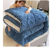 GOFOHIMI Winter Quilt, 3-Layer Luxury Flannel Fleece Thick Bed Blanket, Super Warm Thickened Quilt, Soft Plush Velvet Blanket Double-Sided Quilt Heavy Warm for Winter,C,150x200cm/3kg