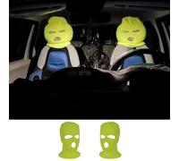 GOFOME 2PCs Sheisty Headrest Covers for Cars, Full face mask Car Headrest Cover, Car Seat Protector for Head Rest, Funny Car Accessories Interior for Party Camp Halloween, Ski Mask for Men Women