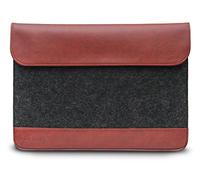 GoFree Felt Laptop Sleeve for 13 Inch MacBook Air and MacBook Pro - Simple Practical Exquisite Felt and Faux Leather Fusion (Charcoal/Toffee Brown)