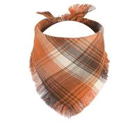 Gofshy Fall Dog Bandana 1PCS-Small, Halloween Thanksgiving Brown Plaid Scarf, Reversible Triangle Bibs Breed for Boy and Girl, Holiday Autumn Puppy Bandana