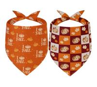 Gofshy Fall Dog Bandanas Large 2PCS, Thanksgiving Scarf for Boy and Girl