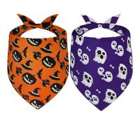 Gofshy Halloween Dog Bandanas Small 2PCS, Plaid Scarfs for Boy and Girl