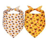 Gofshy Halloween Dog Bandanas Small 2PCS, Stripe Scarfs for Boy and Girl