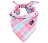Gofshy Spring Dog Bandana XLarge-Dog Scarf Vibrant Color Pink Green Plaid Printing Adjustable Bib Handkerchief Accessories for Large Dogs (XL)