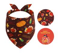 Gofshy Thanksgiving Dog Bandana Large 1PCS, Triangle Reversible Holiday Scarf for Boy and Girl, Fall Autumn Bibs Accessories for Medium Large Dogs Cats