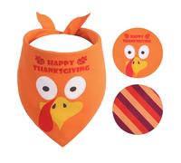 Gofshy Thanksgiving Dog Bandana XLarge 1PCS, Fall Autumn Triangle Reversible Holiday Scarf for Boy and Girl, Orange Bibs Accessories for Large and Extra Large Dogs