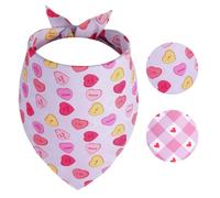 Gofshy Valentine's Dog Bandanas Large 1PCS, Triangle Reversible Sweetheart Scarf for Boy and Girl, Love Bibs Accessories for Medium Large Dogs Cats