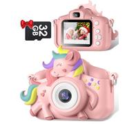 Gofunly Kids Camera, 1080P HD 2.0" Screen Digital Camera for Kids Ages 3-8 | Toys Selfie Camera with Memory Card, Unicorn Gifts for Girls, Birthday Christmas Presents for Childrens Toddler, Pink