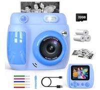 Gofunly Kids Camera Instant Print, 1080P 2.4'' Digital Camera for Kids with 32GB Card & 3 Rolls Print Paper, Birthday Gifts Toys for Boys Girls Ages 3-12,Blue