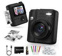 Gofunly Kids Camera Instant Print Funny Toys for Girls & Boys Ages 3-8 | 1080P Digital Camera for Toddler, Memory Card, 3 Rolls Print Paper, Birthday Christmas Presents for Childrens Gifts, Black