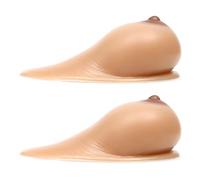 GOGAGO Self Adhesive Fake Boobs 1 Pair Silicone Breast Forms Enhancers Forms B-EE Cup For Crossdressers-Mastectomy-Prosthesis-Transgender-Cosplay,Suntan,DD|Cup (1200g/Pair)