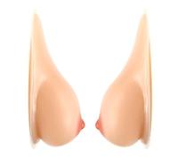 GOGAGO Self Adhesive Silicone Breast Forms/Realistic Sagging Drop Prosthetic/Fake Boobs for Crossdresser,Mastectomy Transgender, and Cosplay/Prosthetic Breast,Nude,C|Cup (800g/Pair)
