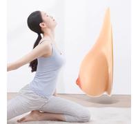 GOGAGO Silicone Breast Forms Self Adhesive Realistic Sagging Drop Prosthetic Breast Fake Boobs Bra Enhancer for Crossdresser Mastectomy Transgender,Nude,B|Cup (600g/Pair)