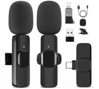 GOGARA Wireless Microphone for iPhone 15 16，iPad, Android, Lavalier Microphone for Video Recording, Noise Reduction, Clip on Mini Mic for Tiktok, YouTube, Vlog, Podcast, ASMR