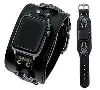 GOGARAMA Leather Scorpion Cuff Bracelet Compatible Apple Watch Bands 49mm 45mm 44mm 42mm 41mm 40mm 38mm,Punk Steampunk iWatch Band for Apple Watch Ultra2/Ultra Series 9/8/7/6/5/4/3/2/1/SE/SE2, Black