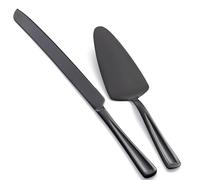 GoGeiLi Cake Knife and Serving Set in Black, 33cm(13-inch) Stainless Steel Cake Knife Set, Elegant Cake Knife Set for Wedding, Birthday, Parties, Anniversary