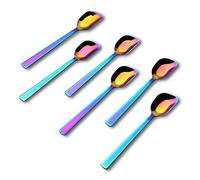 GoGeiLi Rainbow Gelato Spoon Set, Stainless Steel, 6.4-inch(16.3cm), Set of 6