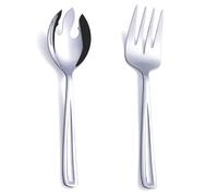 GoGeiLi Salad Server Set, 9.5-inch Stainless Steel Salad Serving Utensil, 2-Piece Large Salad Spoon and Fork Serving Set, Dishwasher Safe