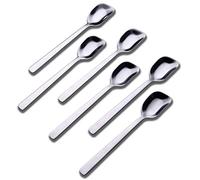 GoGeiLi Stainless Steel Silver Ice Cream/Dessert Spoon Set | 6.4 Inches, 6-Piece, Suitable for Yogurt, Dessert , Gelato, Jelly & Fruit, Dishwasher Safe