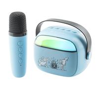 GOGEN Party Children's Bluetooth Speaker with Microphone I Light & Voice Effects I 3.2 W I Battery 5 Hours I USB-C/AUX/MP3 I Blue