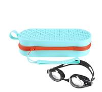 Goggle Case Kids - 19.5x7.5x7.5cm Swimming Goggles Case, Protective Sunglasses Storage Box, Waterproof Zipper Carrying Holder With Drainage Hole | Pool Training Travel Bag Beach Holiday School Sports