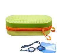 Goggles Case - Silicone Case | Swimming Bag - 8 Inch Large Capacity Double-Sided Breathable Shockproof Swimming Goggle Travel Bag for Portable Pool and Beach Storage