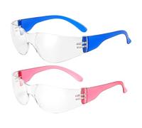 Goggles Kids 6-14, Protective Goggles for Children, Eye Protection Goggles for Science Experiments and Outdoor Activities, Kids Safety Glasses with Clear Frame and Coloured Legs, Two Pairs Included