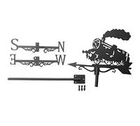 Goggnety Steam Train Silhouette Weather Vane Weathervane Weathercock for Garden Patio Ornament