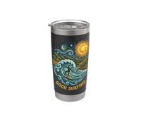 Gogh Surfing Funny Surfing Van Gogh Art Surf Stainless Steel Insulated Tumbler