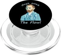 Gogh With The Flow Funny Van Gogh portrait PopSockets PopGrip for MagSafe