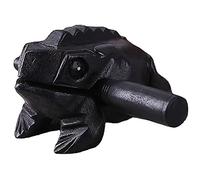 Goghost 3.5" Wooden Frog Guiro Rasp Instrument - Percussion Musical Tone Block Craft (Black)