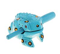 Goghost 3.5" Wooden Frog Guiro Rasp Instrument - Percussion Musical Tone Block Craft (Blue)