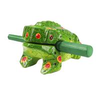 Goghost 3.5" Wooden Frog Guiro Rasp Instrument - Percussion Musical Tone Block Craft (Painted Green)