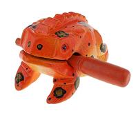Goghost 3.5" Wooden Frog Guiro Rasp Instrument - Percussion Musical Tone Block Craft (Painted Orange)