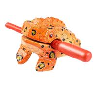 Goghost 3.5" Wooden Frog Guiro Rasp Instrument - Percussion Musical Tone Block Craft (Painted Orange)