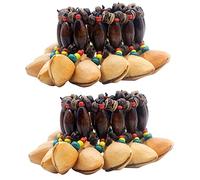 GOGHOST Cacho Seed Rattle Bracelet Anklet, 2 PCS African Shaker Nut Shell Bracelet Natural Percussion Accessories Musical Instrument