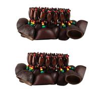 GOGHOST Cacho Seed Rattle Bracelet Anklet, 2 PCS Brown African Shaker Nut Shell Bracelet Natural Percussion Accessories Musical Instrument(Juju)