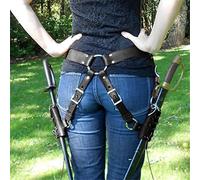 Goghthyger Double Saber Sword Sheath Belt Medieval Scimitar Scabbard Harness LARP Knight Accessory Waistband Cosplay Samurai Katana Holder,Black