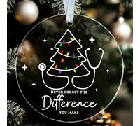 GoGi93Art Never Forget The Difference You Make Christmas Ornament - Acrylic Holiday Decoration - Healthcare Xmas Tree Decor - Gifts for Nurses