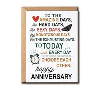 GoGi93Art To The Amazing Days The Hard Days Card - Happy Anniversary Card - Perfect Greeting - Celebrate - Gift For Couples - Colleagues