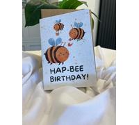 GoGiftid Bee Birthday Card Eco-Friendly Basil Seed Paper Greeting Cards Handmade Foldable Card with Envelope - Grows into a Plant