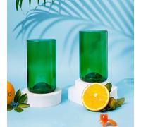 GoGiftid Recycled Glasses - Colourful Eco-Friendly Glass Created Using Wine Bottle | Sustainable Glassware for Wine Water & Cocktails | Unique Gift for Home Kitchen & Restaurant (Pack of 2)