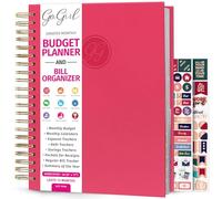 GoGirl Budget Planner & Monthly Bill Organizer - Monthly Financial Book with Pockets. Expense Tracker Notebook Journal, Large (Hot Pink)