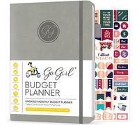 GoGirl Budget Planner - Monthly Financial Planner Organizer Budget Book. Expense Tracker Notebook Journal to Control Your Money. Undated - Start Any Time, A5 Size, Lasts 1 Year - Grey