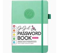 GoGirl Password Book with Alphabetical tabs - Internet Address & Password Keeper Logbook for Password Organization, Journal Notebook for Saving Website Logins. Medium Size 13.5 x 19cm - Emerald