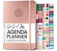 GoGirl Planner Agenda - Colorful Undated Monthly & Weekly Organizer for Women, Journal for Time Management & Productivity (Rose Gold)