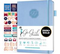 GoGirl Planner and Organizer for Women - Compact Size Weekly Planner, Goals Journal & Agenda to Improve Time Management, Productivity & Live Happier. Undated - Start Anytime, Lasts 1 Year - Light Blue