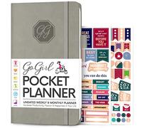 GoGirl Planner and Organizer for Women - Pocket Size Weekly Planner, Goals Journal & Agenda to Improve Time Management, Productivity & Live Happier. Undated - Start Anytime, Lasts 1 Year - Grey